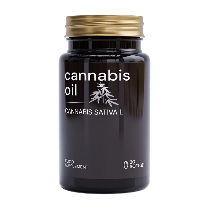 Obal přípravku Cannabis Oil, 20 měkkých kapslí