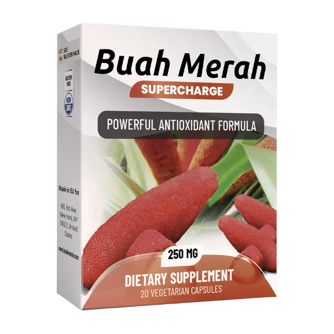 Pack of Buah merah, 20 vegetarian capsules